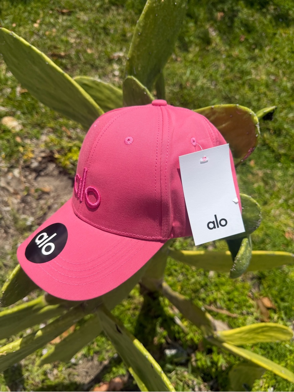 ALO Yoga Off Duty Hot Pink Logo Strapback Cap In Paradise Pink - Picture 11 of 16